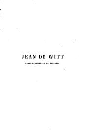 Cover of: Vingt années de république parlementaire au dix-septième siècle: Jean de ...