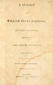 Cover of: A eulogy on William Henry Harrison