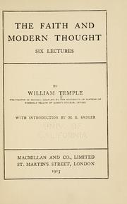 Cover of: The faith and modern thought: six lectures