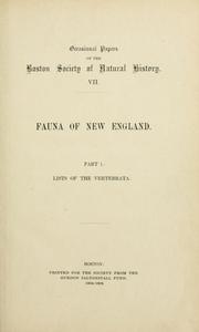 Cover of: Fauna of New England. by 