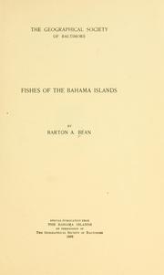 Cover of: Fishes of the Bahama Islands by Barton Appler Bean