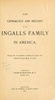 Cover of: genealogy and history of the Ingalls family in America.