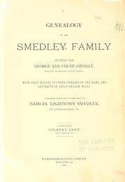 Cover of: Genealogy of the Smedley family by Gilbert Cope