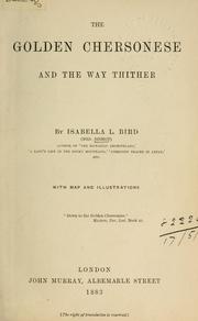 Cover of: The golden Chersonese and the way thither.