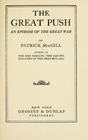 Cover of: The great push: an episode of the great war