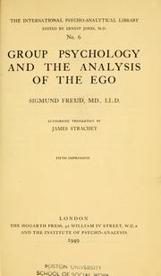 Cover of: Group psychology and the analysis of the ego.