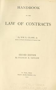 Cover of: Handbook of the law of contracts