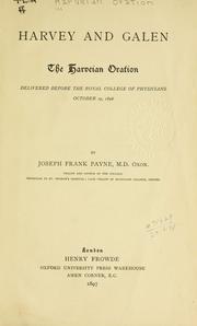 Cover of: Harvey and Galen. by Joseph Frank Payne