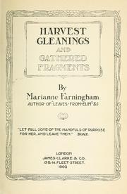 Cover of: Harvest gleaning and gathered fragments