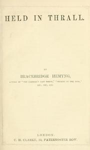 Cover of: Held in thrall by Bracebridge Hemyng