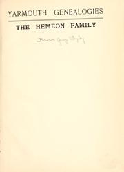 Cover of: The Hemeon family. by George Stayley Brown