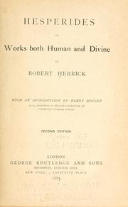 Cover of: Hesperides: or, Works both human an divine of Robert Herrick.