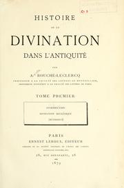 Cover of: Histoire de la divination dans l'antiquité.