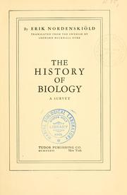 Cover of: The history of biology by Erik Nordenskiöld