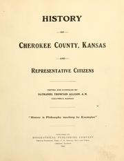 Cover of: History of Cherokee County, Kansas and representative citizens