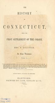 The history of Connecticut by G. H. Hollister