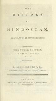 Cover of: history of Hindostan.