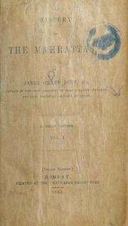 Cover of: history of the Mahrattas.