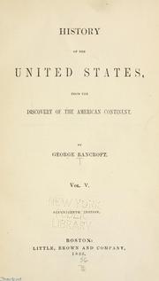 Cover of: History of the United States: from the discovery of the American continent.