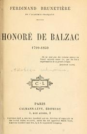 Cover of: Honoré de Balzac, 1799-1850.