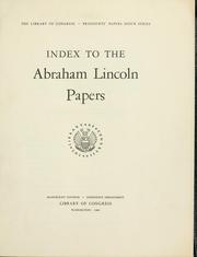 Cover of: Index to the Abraham Lincoln papers.