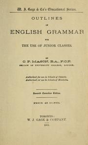 Cover of: Outlines of English grammar for the use of junior classes