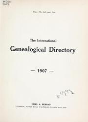 Cover of: The International genealogical directory