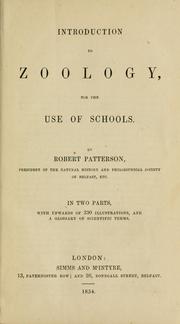 Cover of: Introduction to zoology... by Robert Patterson