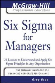 Cover of: Six Sigma for Managers (Mcgraw-Hill Professional Education)