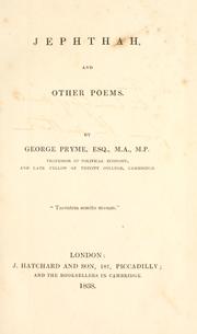 Cover of: Jephthah, and other poems. | George Pryme