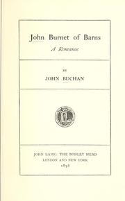 Cover of: John Burnet of Barns by John Buchan