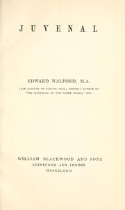 Cover of: Juvenal by Edward Walford