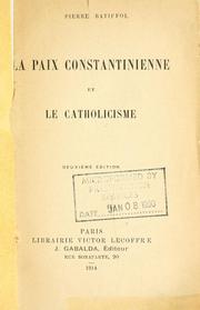 Cover of: paix constantinienne et le catholicisme.