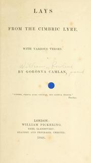 Cover of: Lays from the Cimbric lyre by Williams, Rowland