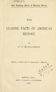 Cover of: The leading facts of American history.