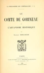 Cover of: Le comte de Gobineau et l'aryanisme historique.