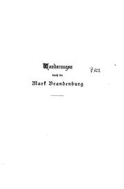 Cover of: Wanderungen durch die Mark Brandenburg