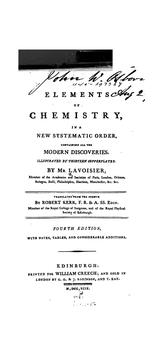 Cover of: Elements of Chemistry: In a New Systematic Order; Containing All the Modern Discoveries