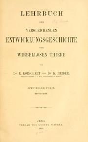 Cover of: Lehrbuch der vergleichenden Entwicklungsgeschichte der wirbellosen Tiere: Specieller Thiel