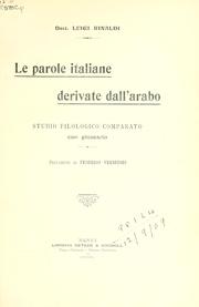 Cover of: Le parole italiane derivate dall' arabo by Luigi Rinaldi
