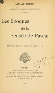 Cover of: époques de la pensée de Pascal.