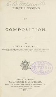 Cover of: First lessons in composition.