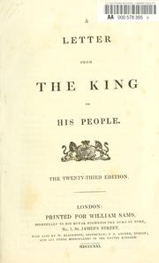 A letter from the king to his people by John Wilson Croker