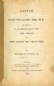 Cover of: A letter to John Williams: in reply to his observations on the abuses of the Court of Chancery.