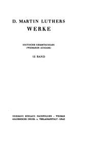 Cover of: D. Martin Luthers Werke by Martin Luther