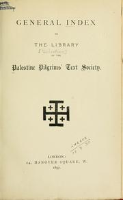 Cover of: The library of the Palestine Pilgrims' Text Society. by Palestine Pilgrims' Text Society, London