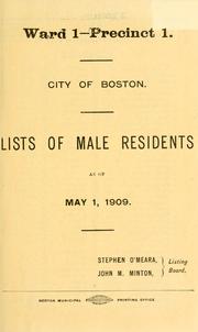 List of residents. (title varies) by Boston, Massachusetts. Election Department.