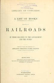 Cover of: list of books, with references to periodicals, relating to railroads in their relation to the government and the public