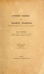 Cover of: Literary history of Sanskrit Buddhism: from Winternitz, Sylvain Levi, Huber.