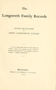 Cover of: The Longstreth family records